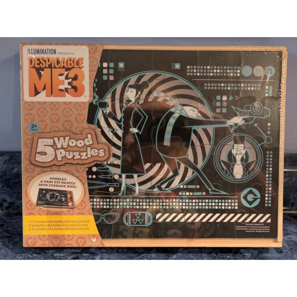 Despicable Me 3 Wood Puzzles - 5‎ Jigsaw Puzzles for Kids, Ages 3+ - Cardinal